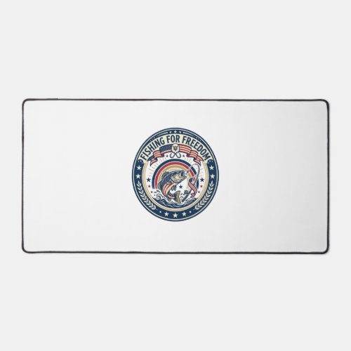Fishing For Freedom Patriotic Patriotic Hobby Vint Desk Mat