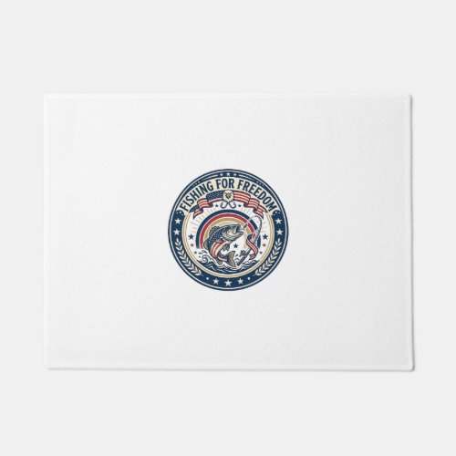 Fishing For Freedom Patriotic Patriotic Hobby Vint Doormat