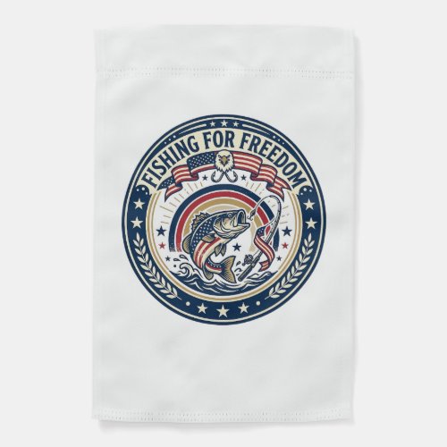 Fishing For Freedom Patriotic Patriotic Hobby Vint Garden Flag