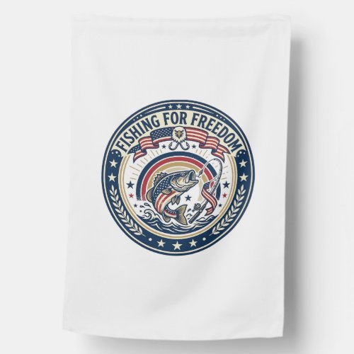 Fishing For Freedom Patriotic Patriotic Hobby Vint House Flag