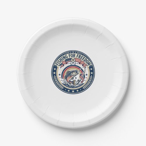 Fishing For Freedom Patriotic Patriotic Hobby Vint Paper Plates