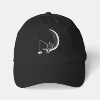 Fishing For Likes Crescent Moon Illustration Youth Dad Hat
