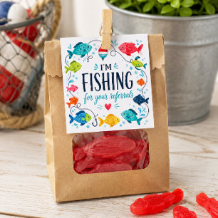 Fishing for Referrals Business Pop By Note Card