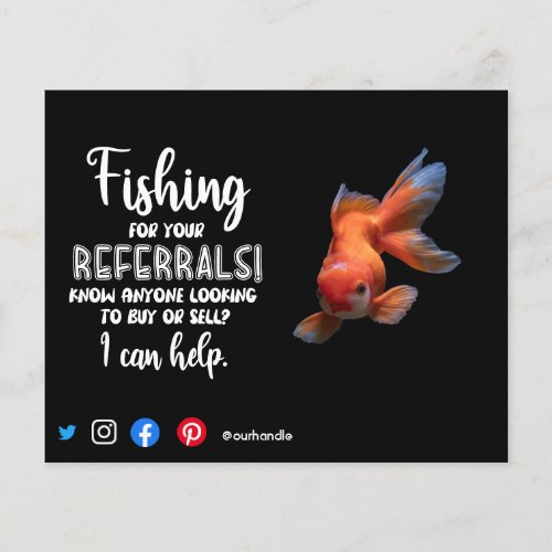 fishing for referrals mailer real estate marketing flyer