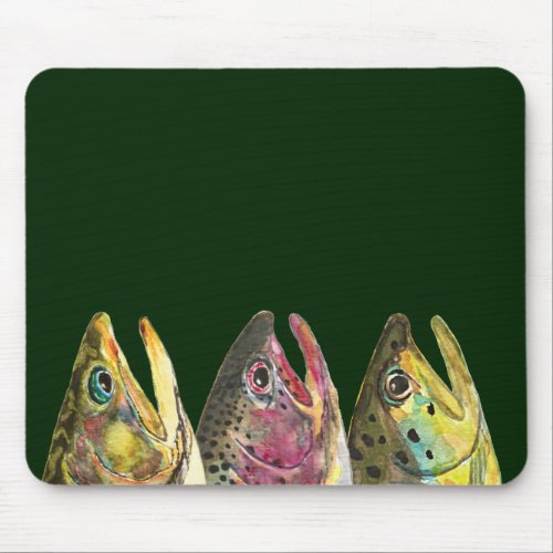 Fishing for Three Fat Trout Mouse Pad