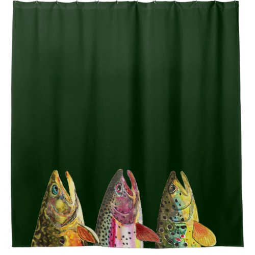 Fishing for Three Fat Trout Shower Curtain