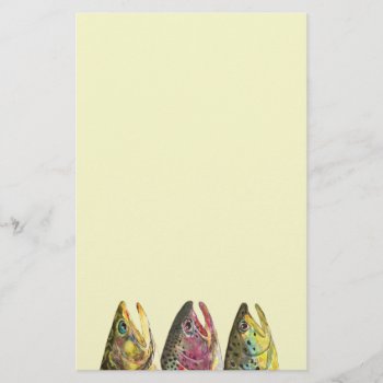 Fishing For Three Fat Trout Stationery by TroutWhiskers at Zazzle