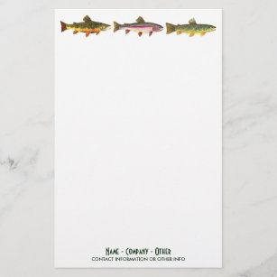 Fishing for Trout Sport Fisherman Angler Stationery