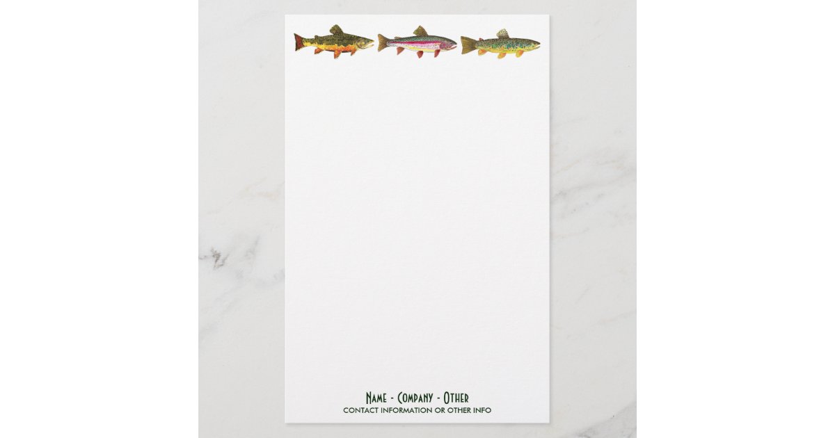 Fishing for Trout Sport Fisherman Angler Stationery | Zazzle