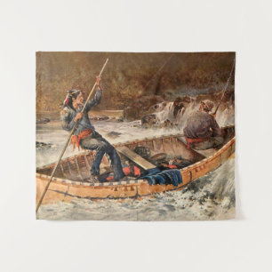 “Fishing for Trout” Western Art by Frank Feller Tapestry