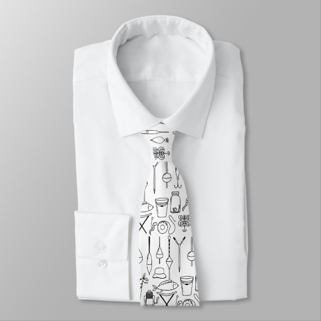 Fishing Freshwater Fisherman Neck Tie (Tied)