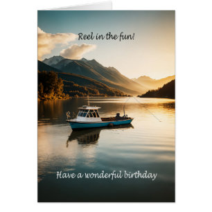Fishing From a Boat Birthday Cards