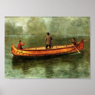 Fishing from a Canoe Poster