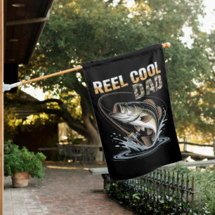 Fishing Funny Fathers Day Fisherman Fish Lovers House Flag