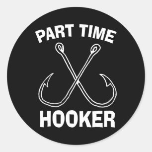 Fishing Gear Funny Part Time Vintage Gift Tee  Classic Round Sticker