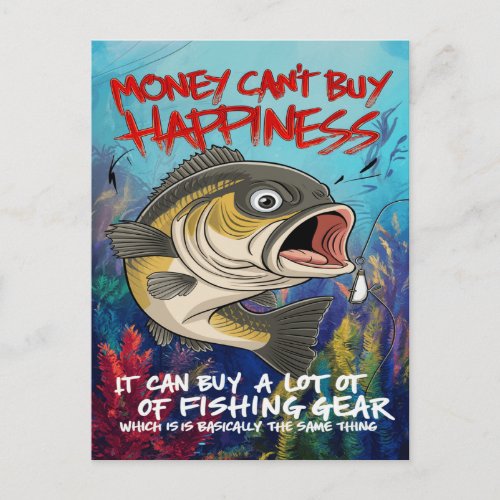 Fishing Gear Happiness Postcard