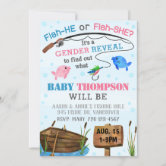 Fishing Theme Gender Reveal, Fish He or Fish She, Blue and Pink