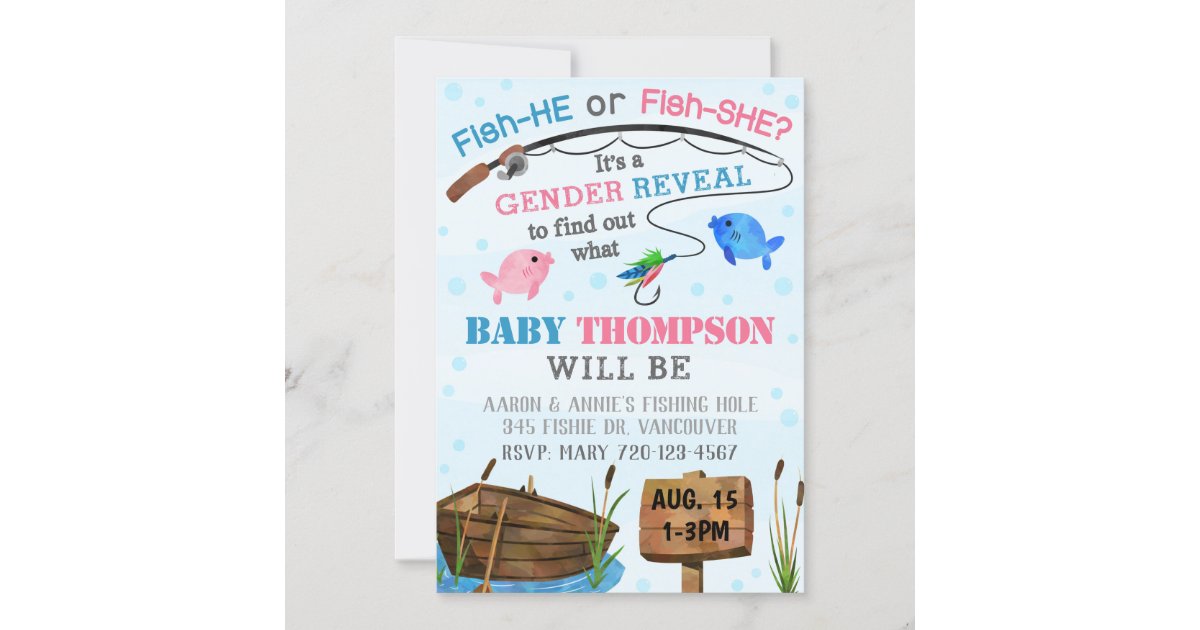  25 Fish He and Fish She Thank You Favor Tags for Baby Shower,  Gender Reveal or Twin Birthday - Pink and Blue : Handmade Products