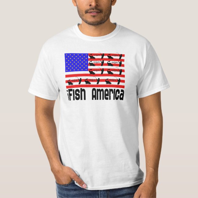 Fishing Gift iFish America T-Shirt (Front)