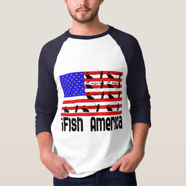 Fishing Gift iFish America T-Shirt (Front)