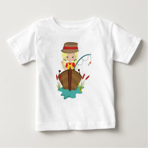 Fishing Girl, Fishing Rod, Fisherman, Blonde Hair Baby T-Shirt