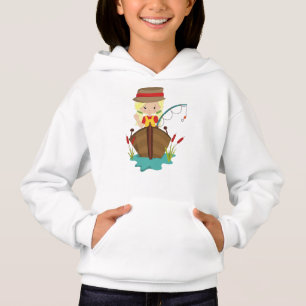 Fishing Girl, Fishing Rod, Fisherman, Blonde Hair Hoodie
