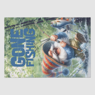 Fishing Gnome Decoupage Tissue Paper