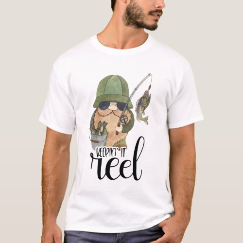 Fishing Gnome Keepin It Reel T_Shirt