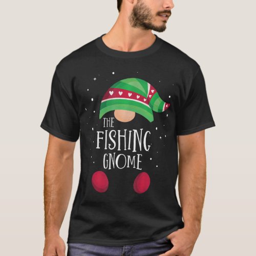 Fishing Gnome Matching Christmas PJs Family T_Shirt