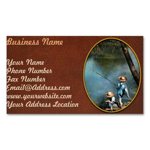 Fishing _ Gone Fishin _ 1940 Business Card Magnet