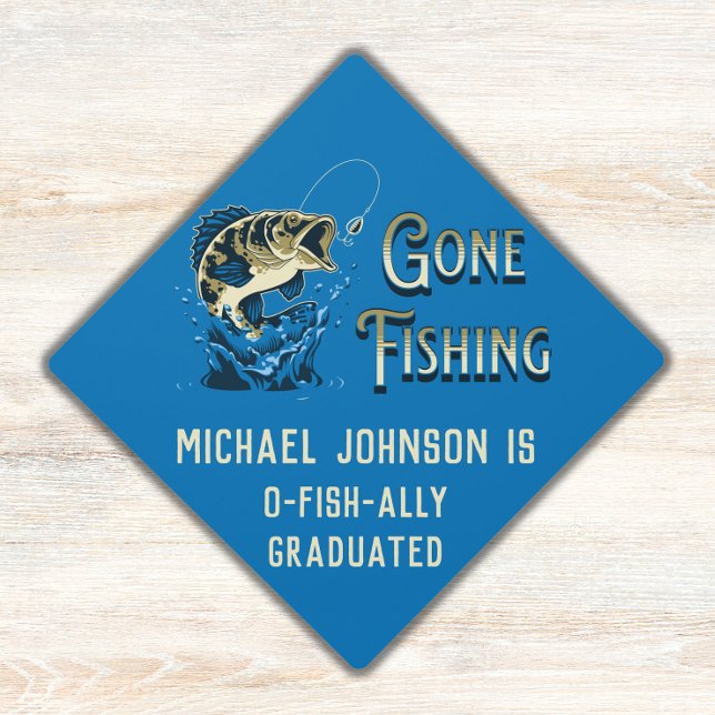 Fishing Graduation - Gone Fishing Cap Topper (Creator Uploaded)