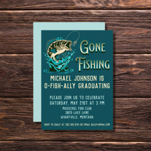 Fishing Graduation Party - Gone Fishing Invitation