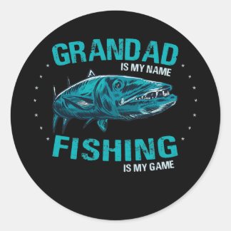 Fishing Grandad Fathers Day for Dad fisherman Classic Round Sticker