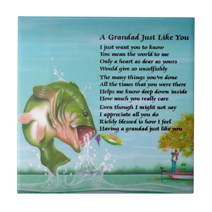 Fishing - Grandad Poem Tile | Zazzle.com