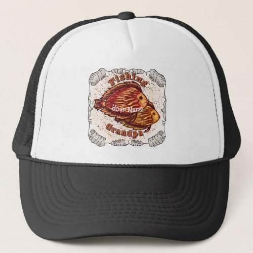 Fishing Grandpa custom name hat