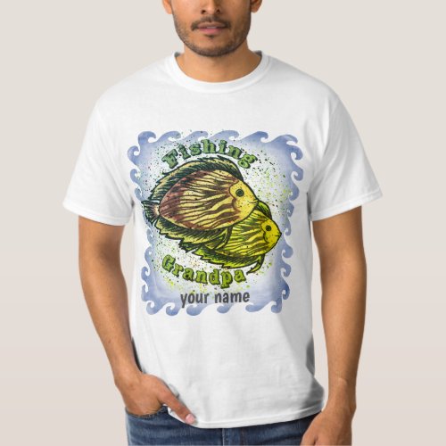 Fishing Grandpa custom name T_Shirt