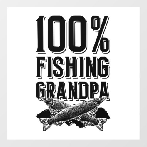 Fishing grandpa fishing wall decal 