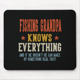 Fishing grandpa knows everything father's day mouse pad