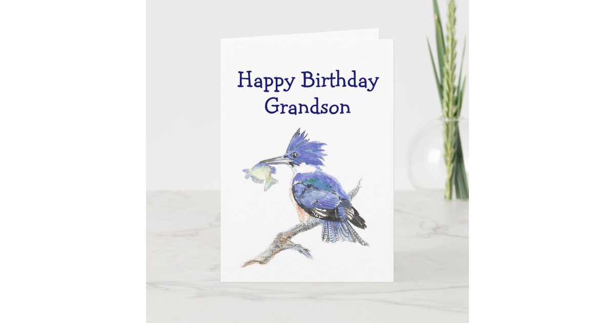 Fishing Grandson Birthday Humor The Kingfisher Card | Zazzle.com