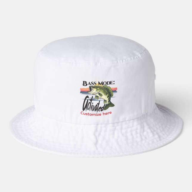 Fishing Graphic Bass Mode: Activated Bucket Hat (Front)