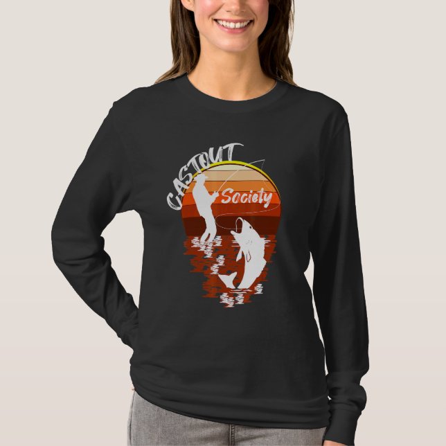 Fishing Graphic Castout Society Large Mouth Bass O T-Shirt (Front)