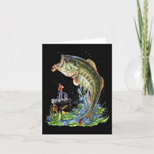 Fishing Graphic Large Mouth B Fish  Card