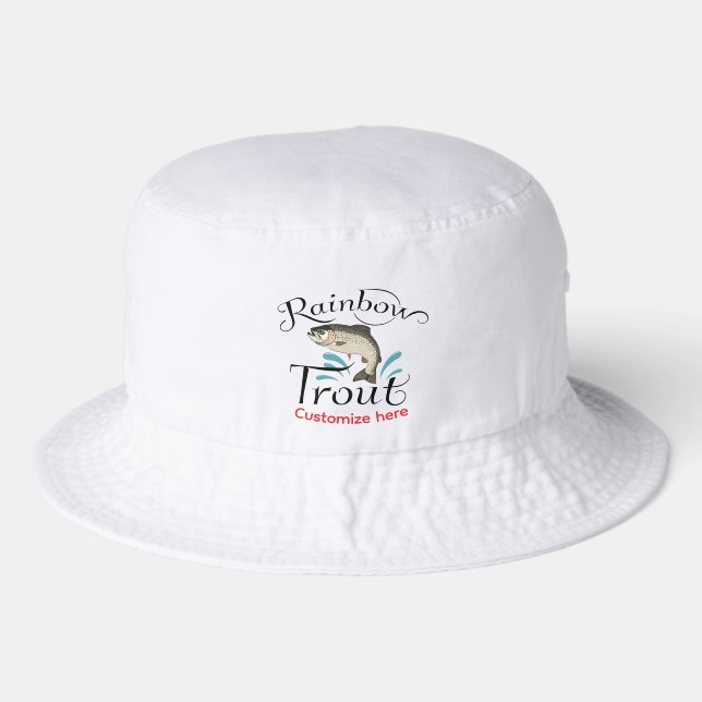 Fishing Graphic Ranbow Trout Bucket Hat (Front)