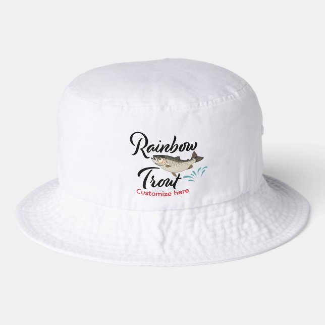 Fishing Graphic Ranbow Trout Bucket Hat (Front)