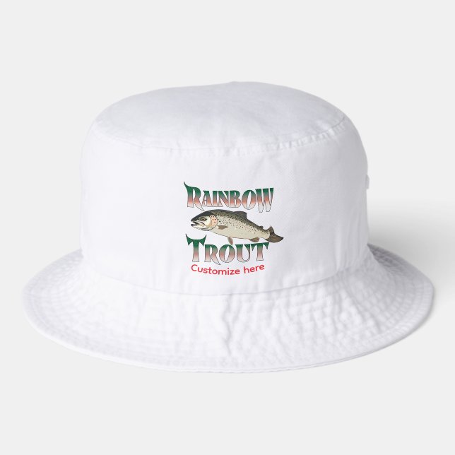 Fishing Graphic Ranbow Trout Bucket Hat (Front)