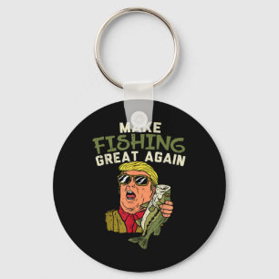 Fishing Great Again Trump Funny Fisherman Angler G Keychain