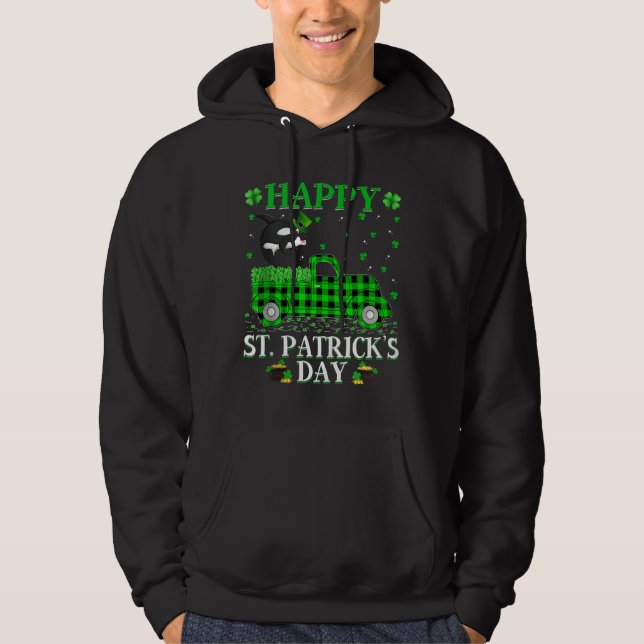 Fishing Green Truck Orca Fish St Patrick S Day Tan Hoodie (Front)