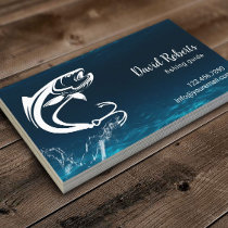 Fishing Guide Bait Shop Underwater fishing charter Business Card