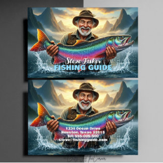 Fishing Guide Big Fish Catch Business Card