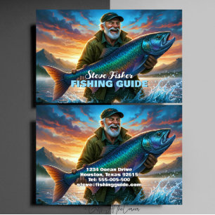 Fishing Guide Fisherman Fish Lake Ocean Business Card